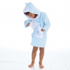18C826: Infant Novelty Sky Teddy Hooded Dressing Gown (2-4 Years)